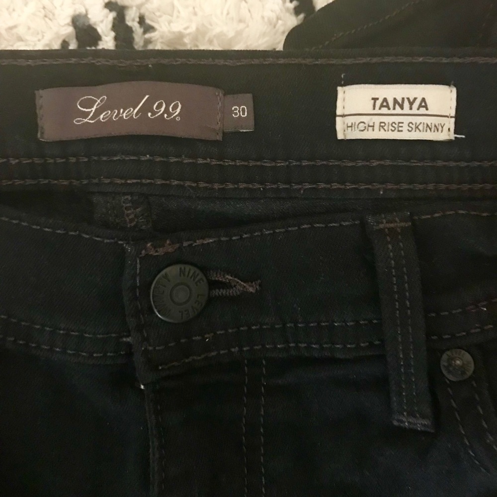 Size 30 Level 99 Black Tanya High Rise Skinny